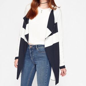 Miss Selfridge Light Grey & Navy Knitted NWOT